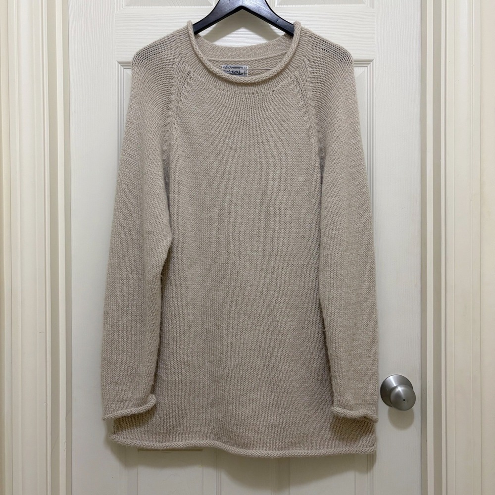Mexicali Blues Alpaca Wool Knit Tunic Sweater Oatmeal Beige Free Size Minimalist